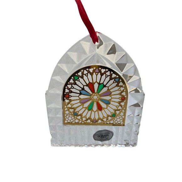 Gorham Crystal Stained Glass Ornament Great Rose Window - Picture 1 of 6